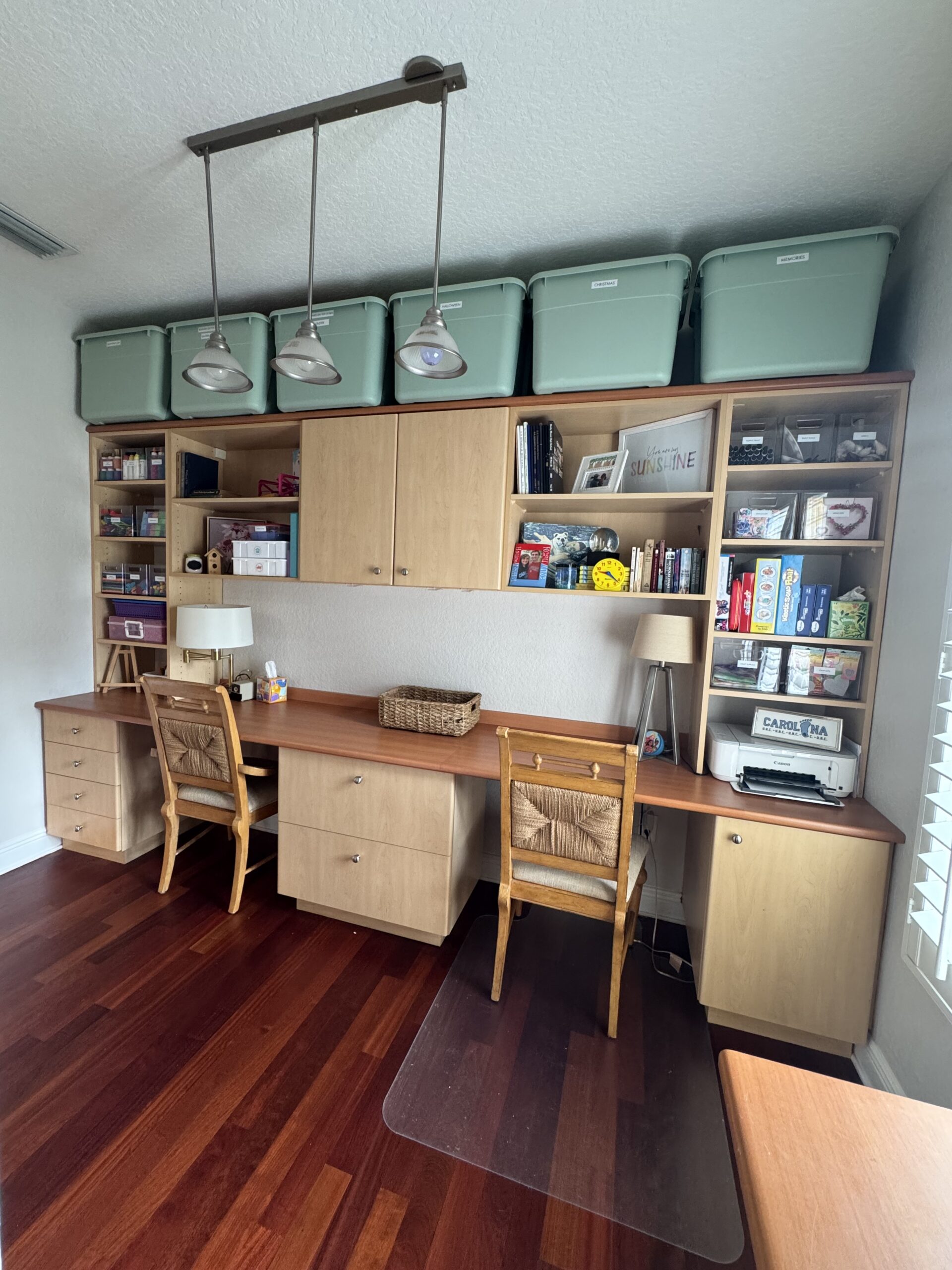 organized study space for kids